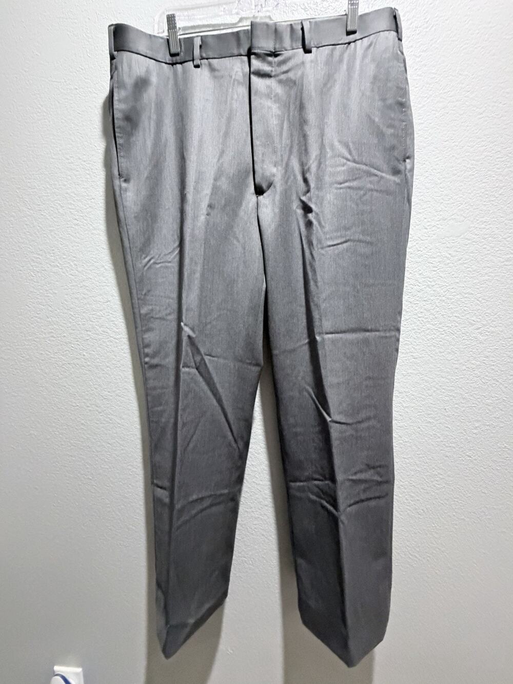 Ben Silver Charleston High-End Ivy League Flat Front Trousers Uncuffed Hem 38